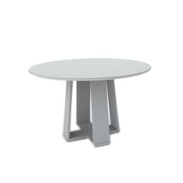 Imagem de Mesa de Jantar Redonda com Tampo de Vidro Isabela Off White 135 cm - N