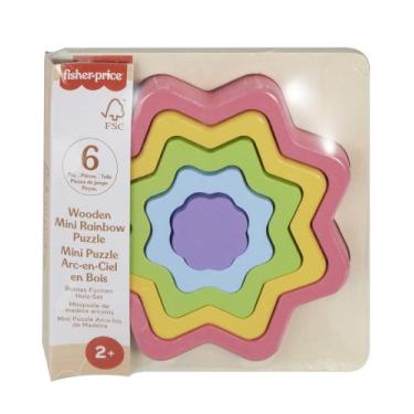 Imagem de Hxt98 fisher price quebra cabeca arco iris de madeira estrelado hxt99 
