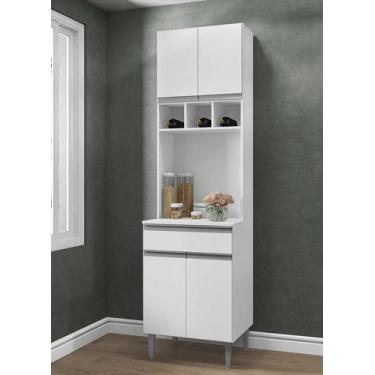 Imagem de Paneleiro Torre Quente Andréia 60cm Com 4 Portas 1 Gaveta Branco Ajl 