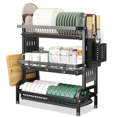Imagem de Escorredor de Louça Inox, Escorredor de Louça Suspenso, 23 * 42 * 63cm, Com Bandeja, Para Cozinha, Escorredores de Louça
