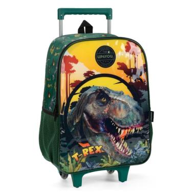 Imagem de Mochila De Rodinhas T Rex Petit Verde Escolar - Luxcel