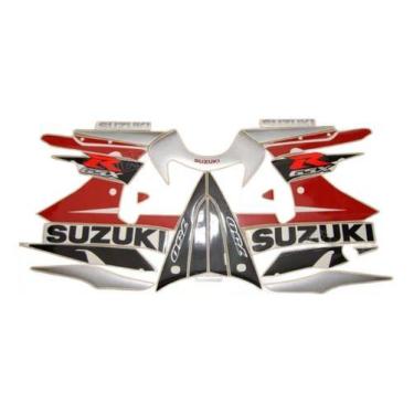 Imagem de Kit Adesivos Gráficos Suzuki Gsxr 750 Vermelha E Prata 2002 - SPTS