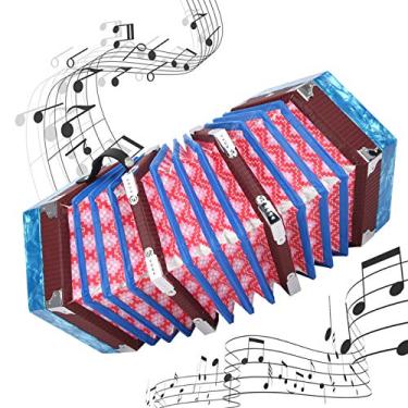 Imagem de Acordeão Concertina, Acordeão Profissional Concertina Alça de Mão Ajustável para Iniciantes e Estudantes para Instrumentos para Adultos (Azul Celeste)