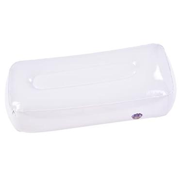 Imagem de Almofada portátil de assento dobrável inflável, almofada branca grossa para acampar, pesca, piquenique, atividades ao ar livre adequadas para adultos e crianças