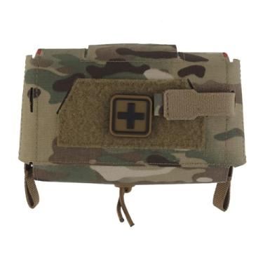 Imagem de GYDEHUTJ MOLLE/Belt Bolsa médica compacta, kit de primeiros socorros para remoção rápida, sistema de duas peças, bolsas IFAK para sobrevivência de emergência para viagens ao ar livre, caminhadas