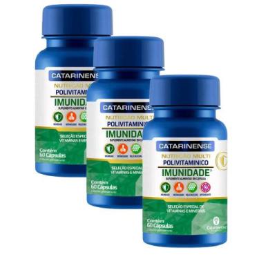 Imagem de kit 3 Polivitamínico Multi Imunidade Catarinense 60 Cápsulas 
