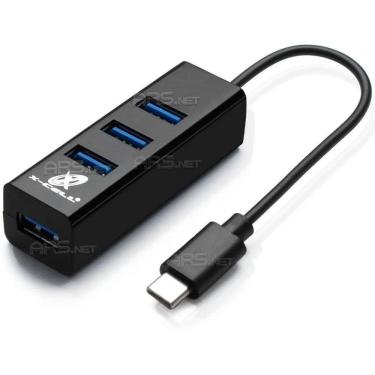 Imagem de Adaptador Usb Tipo C 3.0 Hub 4 Portas Preto Mouse Teclado