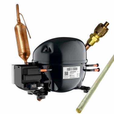 Imagem de  Compressor 1/4 Geladeira Duplex Electrolux A21258101 220v + Kit Solda