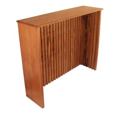 Imagem de Balcão Aparador Painel Ripado 1,2m - Madeira Maciça - MHM Móveis Brasi