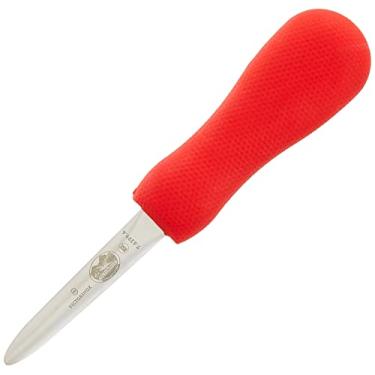 Imagem de Victorinox Faca de ostra, lâmina estreita estilo Boston de 7,5 cm, cabo SuperGrip vermelho