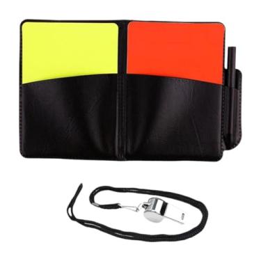 Imagem de Pegciuho Conjunto de cartões de árbitro de futebol, equipamento de árbitro, jogos profissionais, cartões vermelhos e amarelos para jogos, campo de jogo de