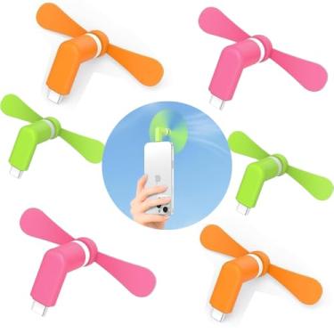 Imagem de JAKENHAM Pacote com 6 ventoinhas portáteis tipo C, compatível com Apple iPhone 16/16p/16promax 15/15 Pro/15 Pro Max, compatível com Samsung Galaxy S24/S23/23 Ultra/24 Ultra/25 Ultra