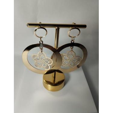 Imagem de Brinco Argola e Flor Brinco Feminino - MATILDA, Dourado