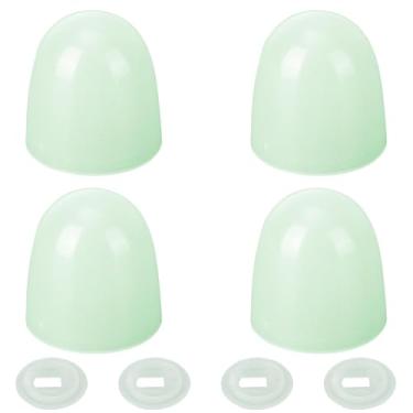 Imagem de BOXOB 4un Tampas Parafusos Vaso Sanitário, Tampas Decorativas Universais Que Brilham No Escuro com 4un Juntas Acessórios Decoração Banheiro Luminosos para a Maioria Parafusos Padrão(Verde)