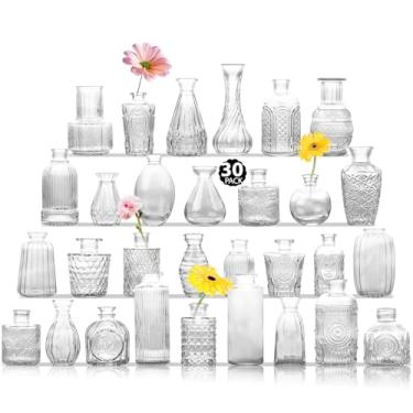 Imagem de TCooSo Mini Vasos De Vidro, Conjunto 30 Pequenos Para Flores Em Grande Quantidade Decoração Casamento E Centro Mesa