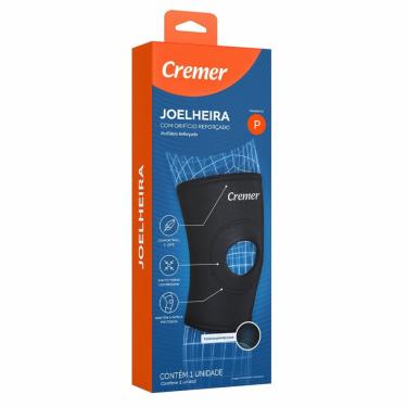 Imagem de Joelheira Com Orifício Reforçado Creme Preto P 1 Unidade