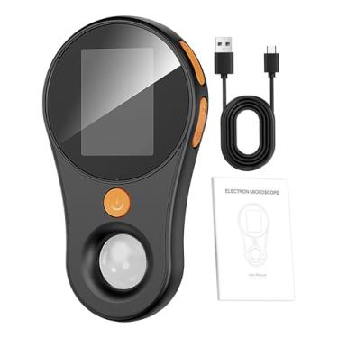 Imagem de Rrlihjgu Microscópio digital portátil | Lupa para crianças - Lupa portátil com luz, tela colorida IPS de 5,8 cm, de 200 W, ampliação de 500 x