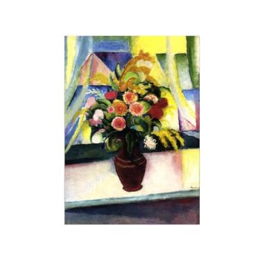 Imagem de Pinturas Famosas em Tela-Quadros Decorativos-Colourful Flowers-Pôster e Impressões para Sala de Estar e Casa 50x70cm20x27in Sem Moldura