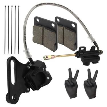 Imagem de ABCERRSI Pinça de cilindro hidráulico mestre do conjunto do freio traseiro e pastilha de freio compatível com TTR SDG 107 50cc 70cc parte SSR 125cc 110cc Dirt Bike Pit Bike KLX BBR CRF