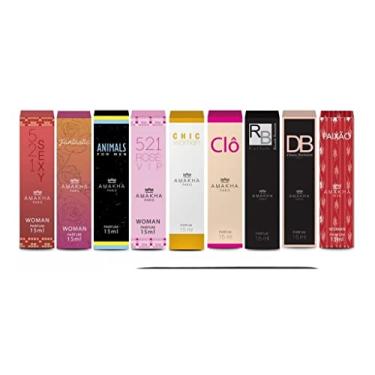 Imagem de kit com 10 perfumes de 15 ml femininos