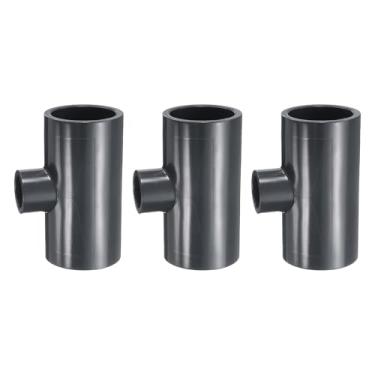 Imagem de HARFINGTON 2 peças de encaixe de PVC 1-1/5.1 x 2.5 cm 3 Way Connector Furniture Build Grade Pipe Acoplamento Acessórios de cotovelo para esgoto encanamento tubo de drenagem suprimentos de água