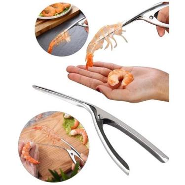 Imagem de Descascador Limpador De Camarão Tira Casca De Aço Inox - D'PRESENTES, 