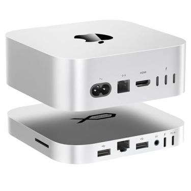 Imagem de Base para Mac mini M4, estação de ancoragem Beelink EX Mate Mini-A de 80 Gbps, 2 compartimentos SSD M.2 PCIex2, expansão máxima de 16 TB, slot para cartão SD4.0, LAN de 2,5 G, porta USB C PD3.0 de 15