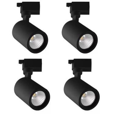 Imagem de Kit 4x Spot LED Preto 10W 4000K Branco Neutro Bivolt Para Trilho Eletrificado