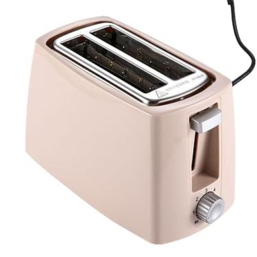 Imagem de Torradeira (2 fatias) pequena máquina de fazer pão multifuncional totalmente automática, máquina de pequeno-almoço para pão e waffles,Pink