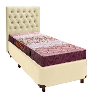 Imagem de Conjunto Cama Box Bege Solteiro + Colchão D26 Ortophedic Sankonfort + 