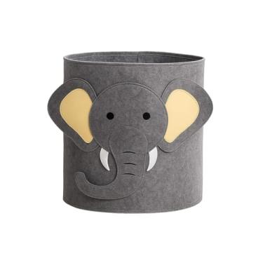 Imagem de Cesto Organizador Infantil em Poliéster Dobrável Formato Elefante – Ideal para Brinquedos e Roupas