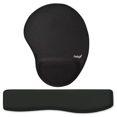 Imagem de Kit Ergonômico Mouse Pad + Apoio De Pulso Para Teclado Preto