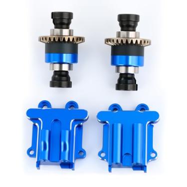 Imagem de Aluminium RC Front Rear Gearbox & 2Pcs Gears Set Upgrades for Arrma 1/14 Mojave1/18 2S Granite Grom Typhon Grom (Blue)