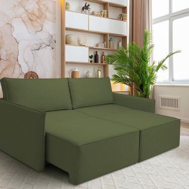 Imagem de Sofá para Sala de Estar Retrátil 198cm X 85cm Tecido Safira 08 Paris Oliva