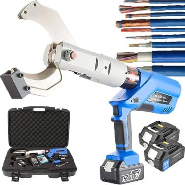 Imagem de Alicate de corte de cabos industrial antiderrapante, 2 baterias de 4,0 Ah, alicate hidráulico recarregável de 150 KN/180 KN/250 KN, alicate de crimpagem de terminais, para cabos de cobre/cu/alumí