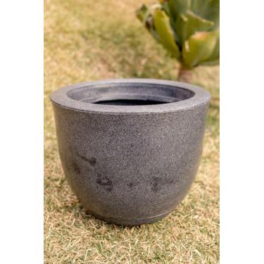 Imagem de Vaso Plantas Decorativo Polietileno Bojo Marmorizado Liso N1 (Grafite)