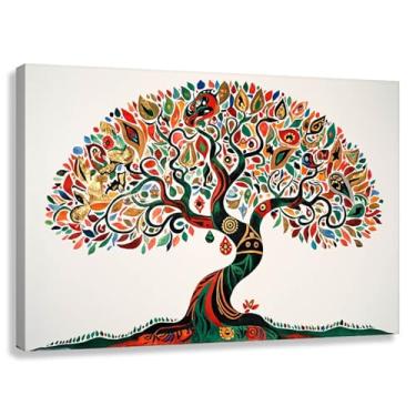 Imagem de Árvore da Vida Arte de Parede Impressão em Tela Harmonia da Vida Decoração Imagens com Raízes de Árvore Símbolos da Natureza 90x60cmx1