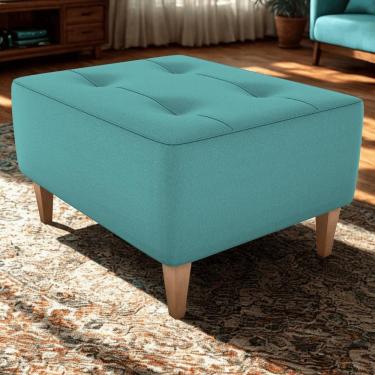 Imagem de Puff Decorativo Para Sala Piva 62x52 cm Veludo Deluxe Milani Store