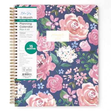 Imagem de Blue Sky Calendário planejador semanal e mensal de 15 meses de 2026, outubro de 2025 a dezembro de 2026, 21,6 cm x 28 cm, capa laminada, encadernação de fio duplo durável, abas laminadas, bolso de