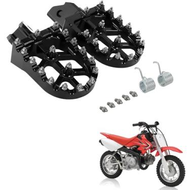 Imagem de USTPO Pegs de motocicleta Pegs Pedais Descansos CNC para CRF50 CRF 50 2025 2024 2013-2025 Dirt Pit Bike Preto