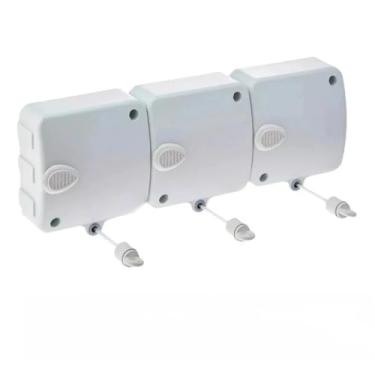 Imagem de Varal Retrátil Automático Modular de Parede 6m Cada Corda suporte 6kg cada(3 branco)
