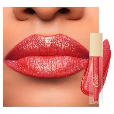 Imagem de Oulac Batom líquido vermelho fosco para mulheres, batom laranja vermelho de longa duração à prova d'água, sem transferência, fórmula cremosa de alta pigmentação com óleo de rosa, vegano e livre de