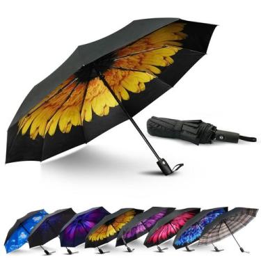 Imagem de Guarda-chuva LLANxiry Windproof Travel 10 Ribs Automatic Yellow