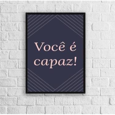 Imagem de Quadro Decorativo Frase Você É Cap 24x18cm - Madeira Preta - Quadros O