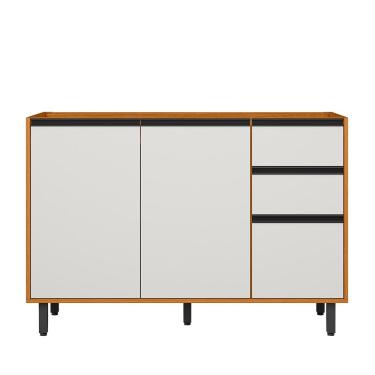 Imagem de Balcão 3 Portas 2 Gavetas (Com Tampo) 120cm Ravena Freijo Uv Off Acetinado - SSX Multicoisas