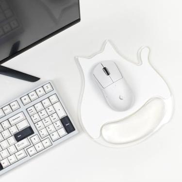 Imagem de Mouse pad ergonômico de gel com suporte para descanso de pulso, antiderrapante, fofo, para alívio da dor/computador/laptop/escritório/casa