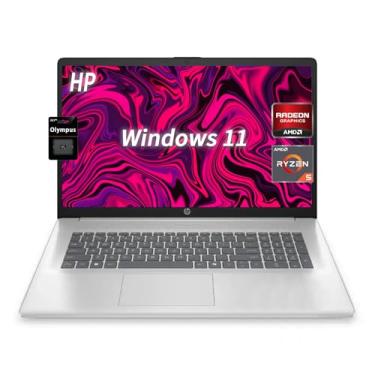 Imagem de HP Laptop FHD de 17,3 polegadas | AMD Ryzen 5, RAM LPDDR5 de 8 GB | Armazenamento SSD PCIe NVMe de 512 GB, Tipo-C/A, HDMI, câmera de privacidade, Bluetooth, Wi-Fi 6, Windows 11 Home, bateria de longa