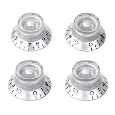 Imagem de Banworks Botões de controle de guitarra dos anos 50, puxadores métricos de 18 estrias de 6 mm (15/64 pol), 2 tons, 2 volumes, puxadores de sino, para guitarras elétricas Epiphone Les Paul LP SG