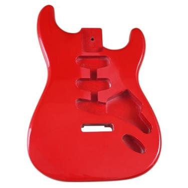 Imagem de Corpo de guitarra elétrica para Fender Strat Stratocaster Acessório de guitarra DIY Corpo de guitarra Poplar SSS (vermelho)