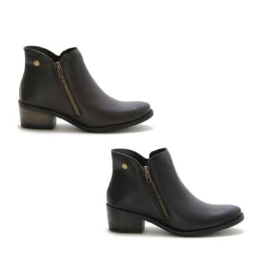 Imagem de Kit 2 Bota Casual Feminina Épico Coturno Salto Baixo Ziper Dia a Dia Conforto